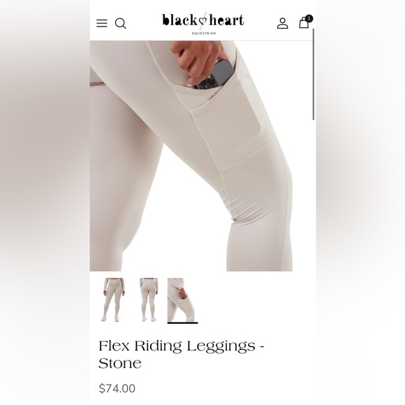 Black heart equestrian ridding leggings stone 2/30 - Picture 3 of 7